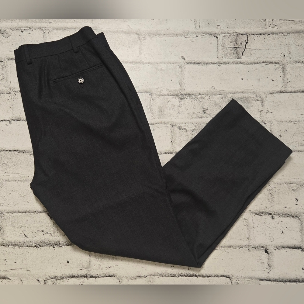 Lauren Ralph Lauren Slim Fit Charcoal Gray Wool Blend Dress Pants 34x32
